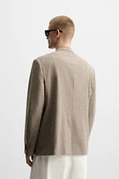 DOUBLE BREASTED TEXTURED WEAVE JACKET