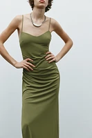 RUCHED MIDI DRESS