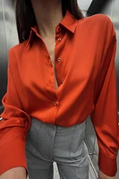 FLOWY SATIN EFFECT SHIRT