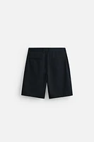 PLEATED REGULAR FIT BERMUDA SHORTS