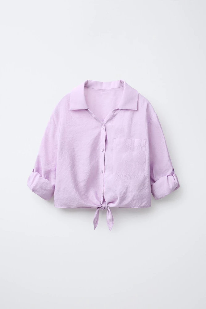 KNOTTED FLOWY SHIRT