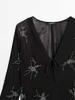 Robe midi fluide avec broderies