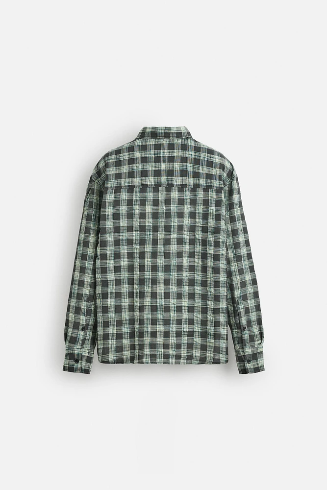 CHEMISE À CARREAUX EFFET FROISSÉ