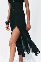 ROBE MI-LONGUE LINGERIE FIL MÉTALLISÉ