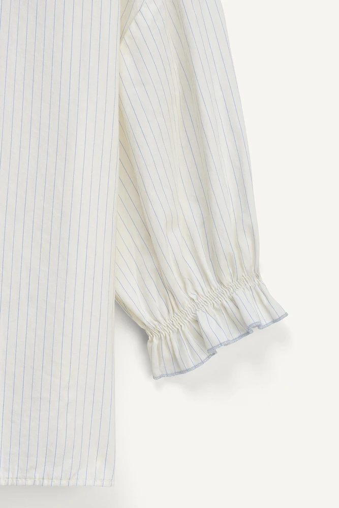 LIMITED EDITION RUFFLE TRIM STRIPED SHIRT