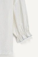 LIMITED EDITION RUFFLE TRIM STRIPED SHIRT