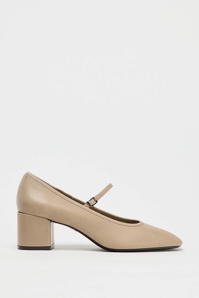 CHAUSSURES À TALONS BRIDE EN CUIR