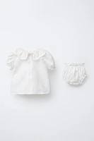 BLOUSE ET CULOTTE BRODÉES À NŒUDS
