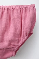 LACE LINEN DRESS WITH PANTIES