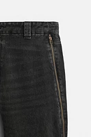 FLARE FIT ZIPPERED JEANS