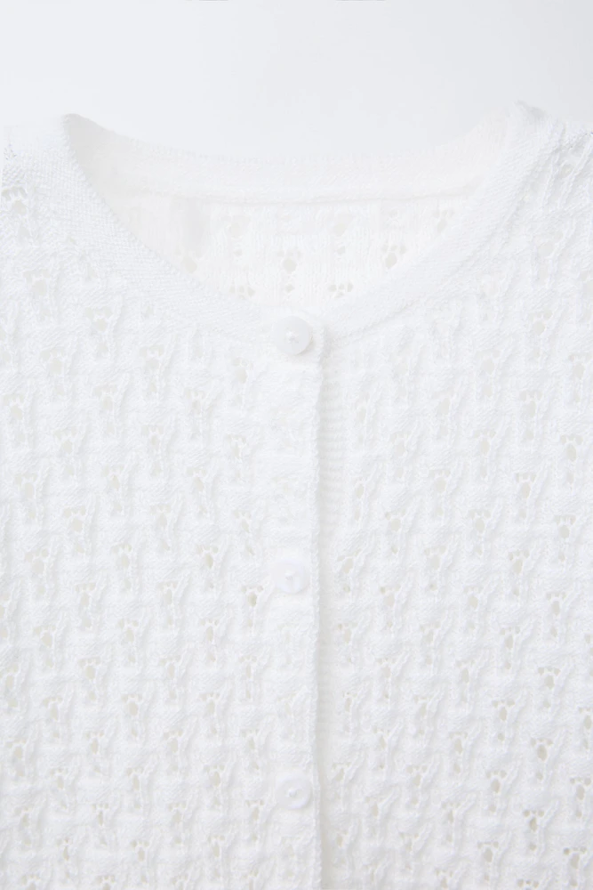 GILET EN MAILLE AJOURÉE
