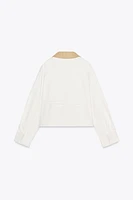 CONTRAST COLLAR WAXED JACKET