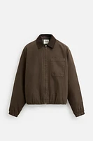 CONTRAST COLLAR CANVAS JACKET