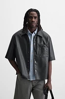 FAUX LEATHER OVERSHIRT