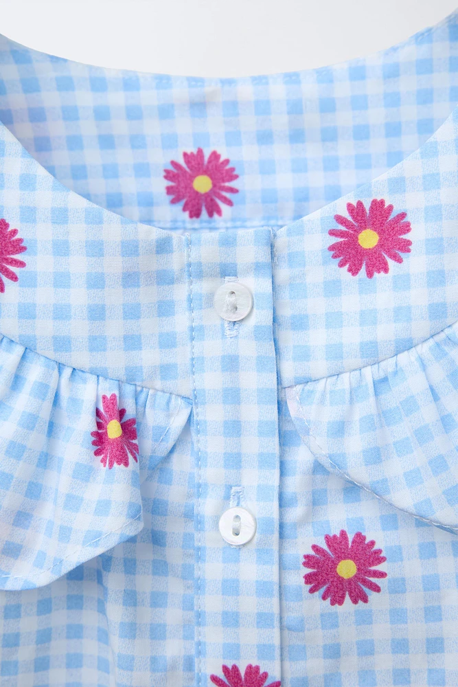 GINGHAM AND FLORAL SHIRT