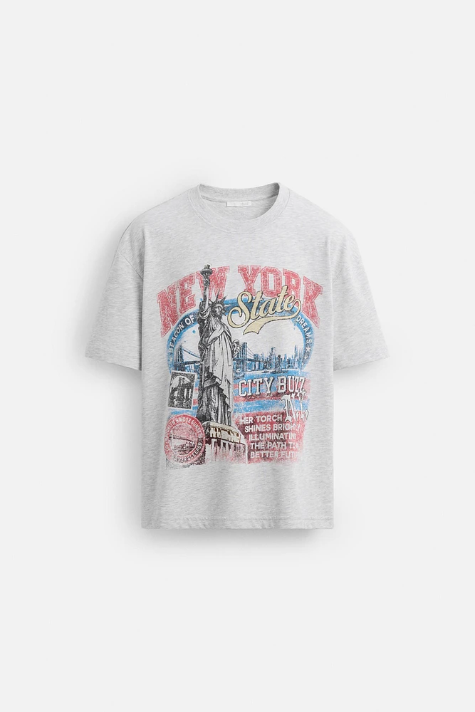 WASHED PRINT T-SHIRT