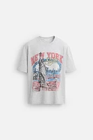 WASHED PRINT T-SHIRT