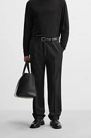 WOOL BLEND TEXTURED PANTS