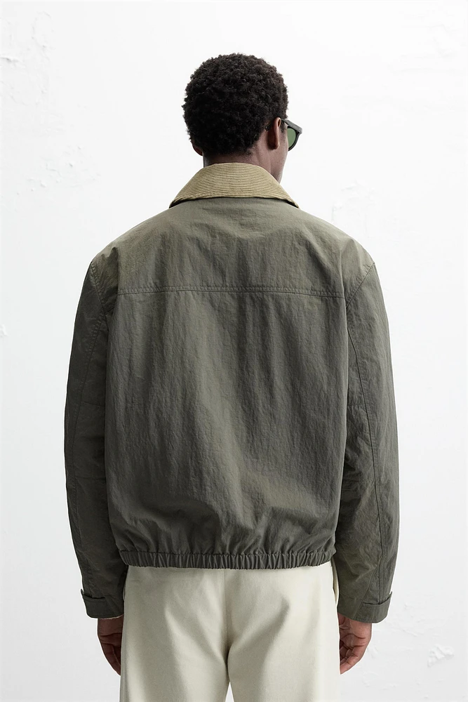 CONTRASTING COLLAR JACKET