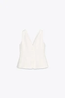 ZW COLLECTION LINEN BLEND VOLUME VEST