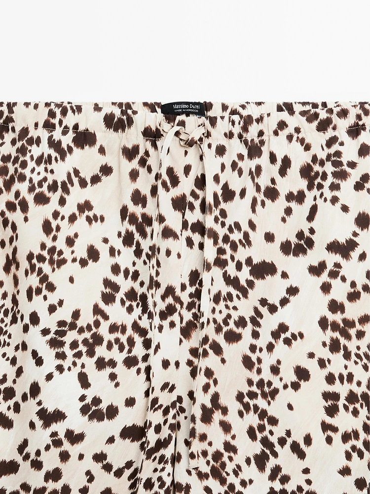 Pantalon droit imprimé animal
