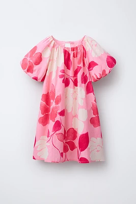 VOLUMINOUS FLORAL DRESS