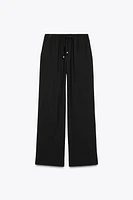 ELASTIC WAIST WIDE LEG PANTS