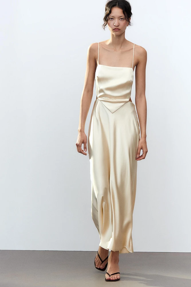 SATIN WRAP DRESS