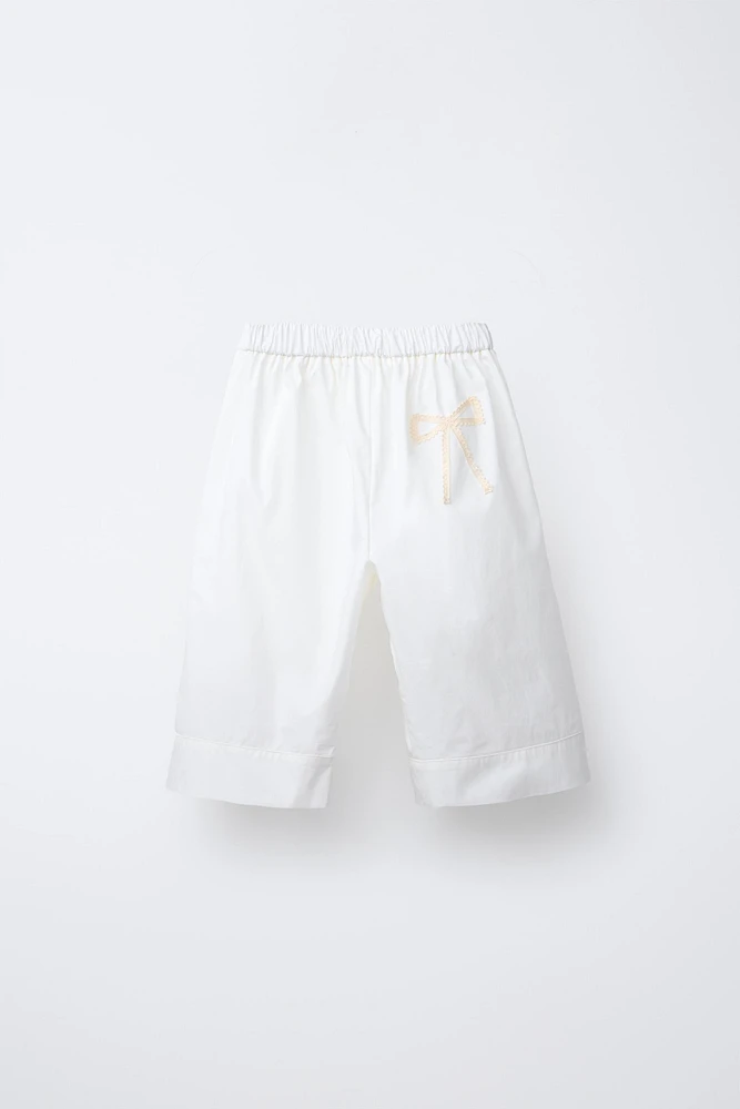 POPLIN PANTS WITH TIE