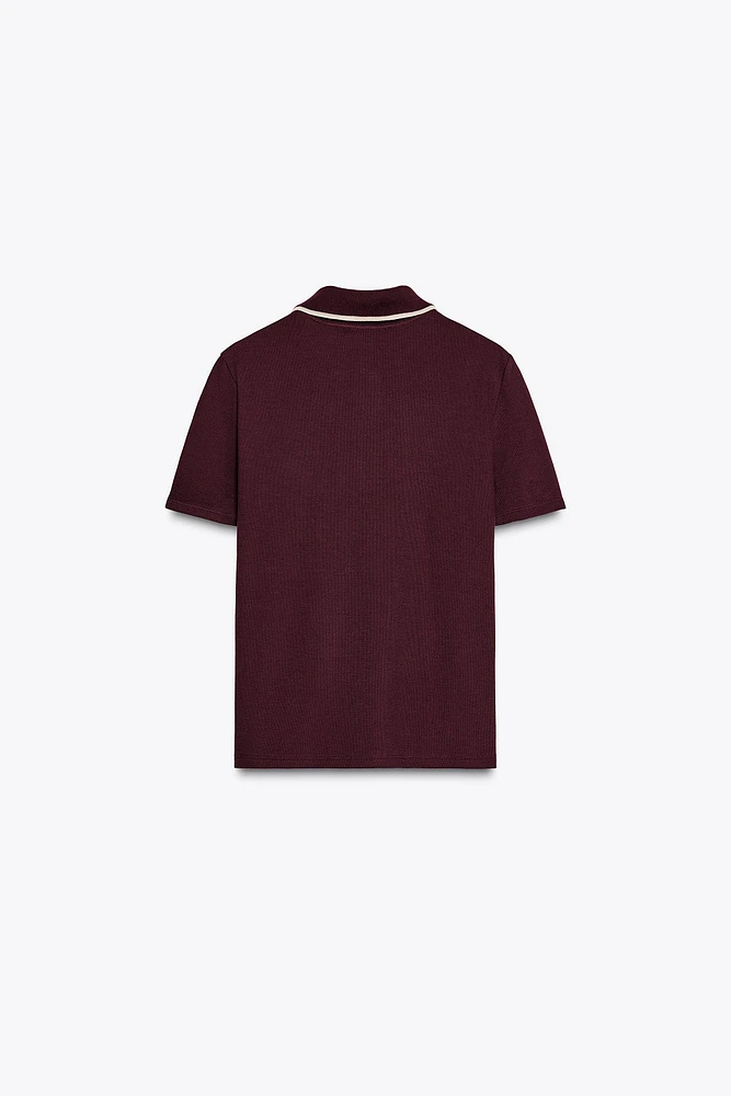 POLO BRODÉ CONTRASTE