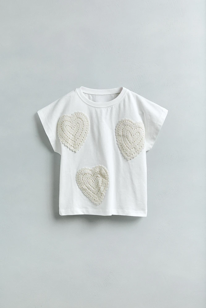 CROCHET HEART T-SHIRT