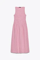 GINGHAM MIDI DRESS