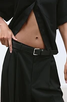 DOUBLE PLEAT BELTED PANTS