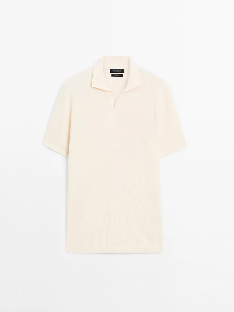 Mercerised cotton short sleeve polo shirt