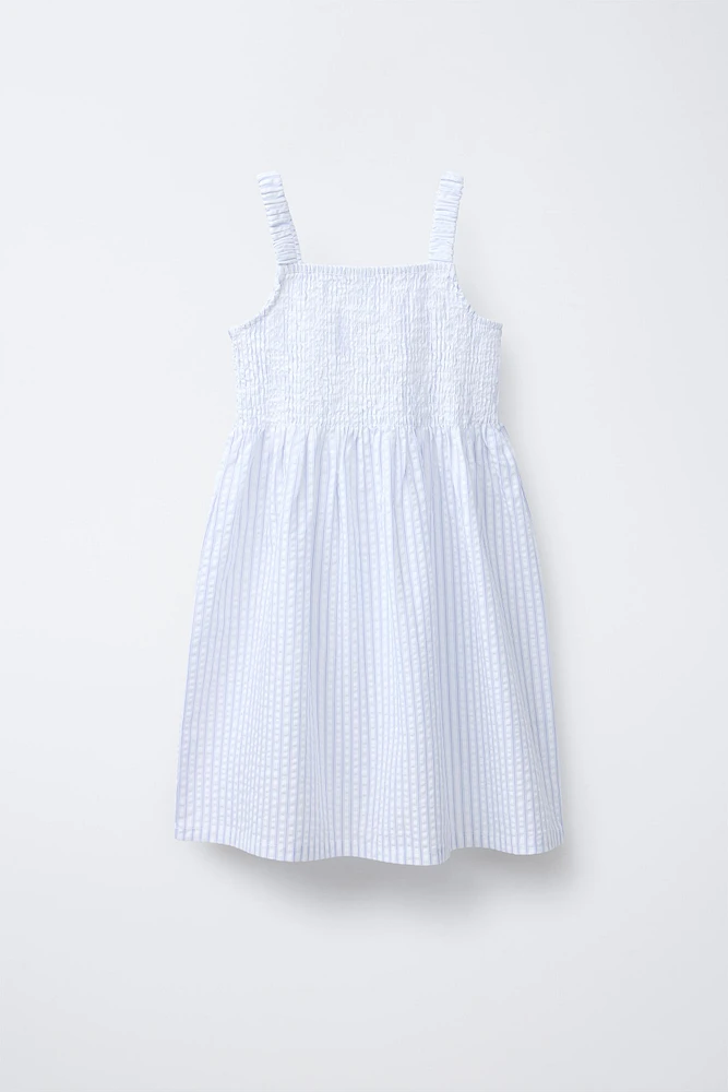 STRIPED CROPPED DRESS AND SHIRT SET