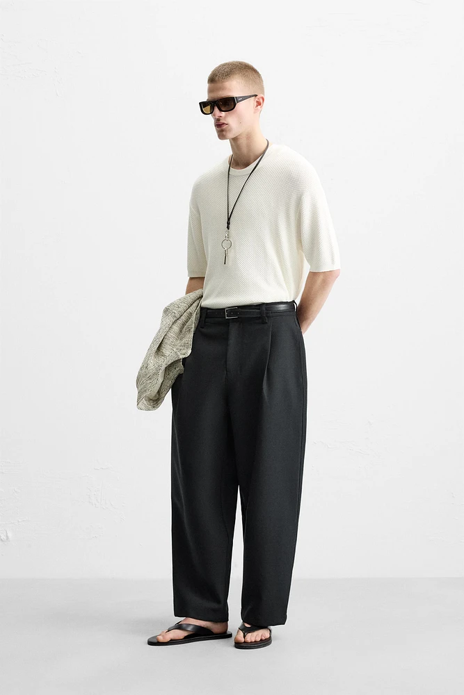 TEXTURED KNIT T-SHIRT