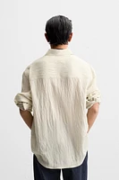 WRINKLE LOOK STRIPED SHIRT