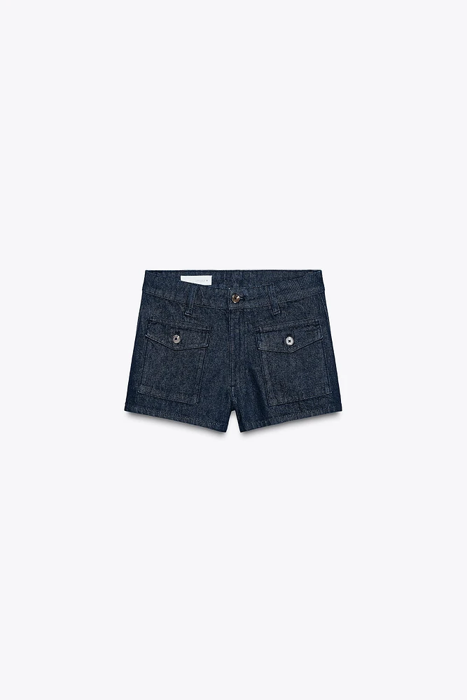 DENIM TRF MINI SHORTS