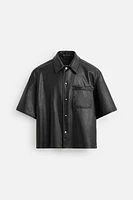 FAUX LEATHER OVERSHIRT