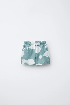 FISH PRINT BERMUDA SHORTS
