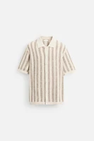 VERTICAL STRIPED KNIT SHIRT