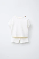 WAFFLE T-SHIRT AND BERMUDA SET