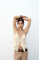RUFFLED KNIT TOP