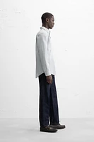 CHEMISE À RAYURES EN COTON ET LIN