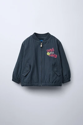 BLOUSON BOMBER LÉGER À TEXTE BRODÉ