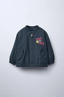 BLOUSON BOMBER LÉGER À TEXTE BRODÉ