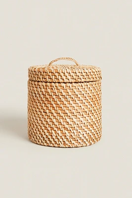 KIDS’ RATTAN HAMPER WITH LID