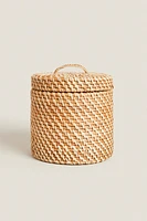 KIDS’ RATTAN HAMPER WITH LID