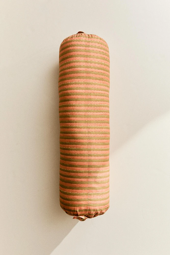 STRIPED CYLINDRICAL CUSHION