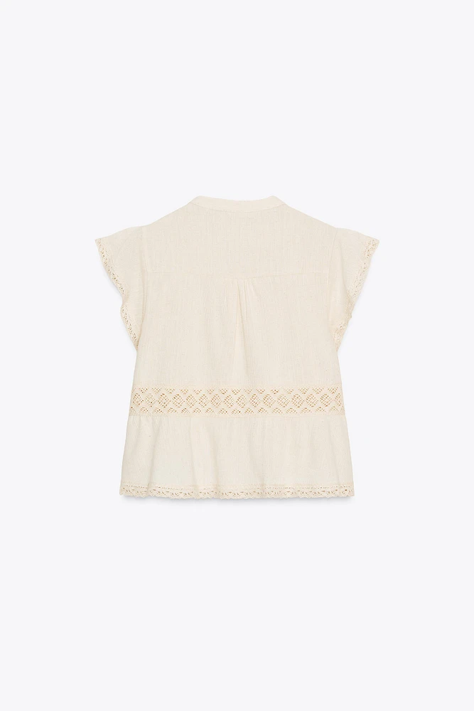 RUSTIC CROCHET LADDER STITCH TOP